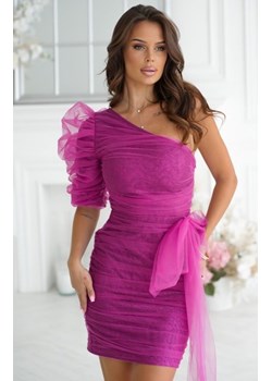 Wieczorowa sukienka na jedno ramię biskupi 274-51 ze sklepu intimiti.pl w kategorii Sukienki - zdjęcie 187877338