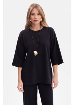 Bewear B301 bluzka z dzianiny prążkowanej czarna ze sklepu intimiti.pl w kategorii Bluzki damskie - zdjęcie 187877377