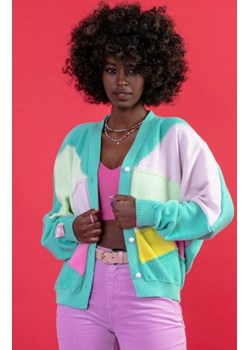 Fobya F1645 kolorowy kardigan miętowy ze sklepu intimiti.pl w kategorii Swetry damskie - zdjęcie 187877448