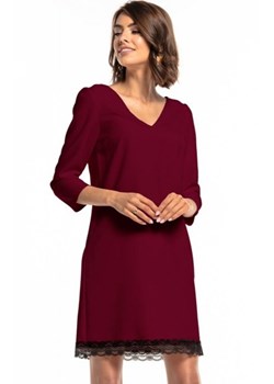 Tessita T324 prosta sukienka z koronką bordowa ze sklepu intimiti.pl w kategorii Sukienki - zdjęcie 187877466