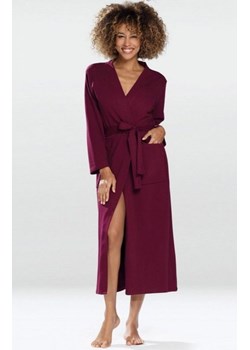 Dkaren Melissa długi szlafrok damski bordowy ze sklepu intimiti.pl w kategorii Szlafroki damskie - zdjęcie 187877565