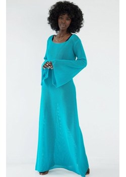 Fobya F1870 długa ażurowa sukienka letnia niebieska ze sklepu intimiti.pl w kategorii Sukienki - zdjęcie 187877827