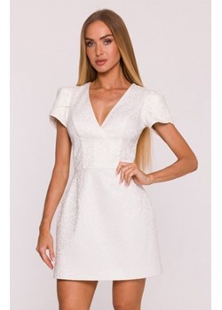 Moe żakardowa mini sukienka śmietankowa M882 ze sklepu intimiti.pl w kategorii Sukienki - zdjęcie 187877837