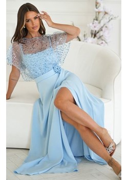 Bicotone długa sukienka z cekinowym bolerkiem błękitna ze sklepu intimiti.pl w kategorii Sukienki - zdjęcie 187877969