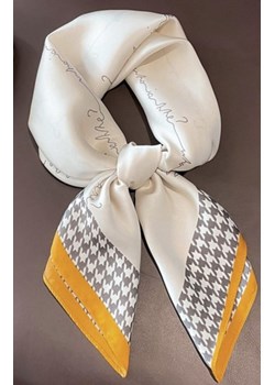 Kamea apaszka damska kremowa z pepitką z żółtym akcentem ze sklepu intimiti.pl w kategorii Szaliki i chusty damskie - zdjęcie 187878095