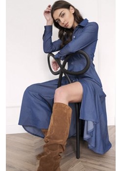 Koszulowa sukienka maxi jeans SUK190 ze sklepu intimiti.pl w kategorii Sukienki - zdjęcie 187878279
