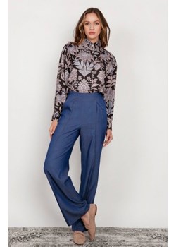 Szerokie spodnie z płaskim przodem jeans SD124 ze sklepu intimiti.pl w kategorii Spodnie damskie - zdjęcie 187878306