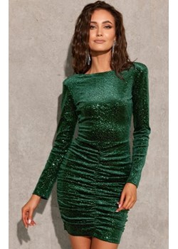 Roco 0443 cekinowa mini sukienka z poduszkami na ramionach ze sklepu intimiti.pl w kategorii Sukienki - zdjęcie 187878479