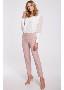 Makover K055 gładkie spodnie cygaretki brudny róż ze sklepu intimiti.pl w kategorii Spodnie damskie - zdjęcie 187878648