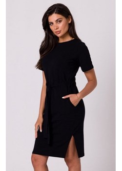 Bewear B263 dzienna bawełniana sukienka czarna ze sklepu intimiti.pl w kategorii Sukienki - zdjęcie 187878669