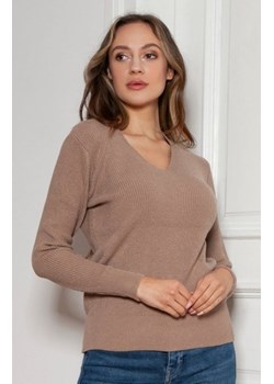 Sweter w prążek mocca SWE146 ze sklepu intimiti.pl w kategorii Swetry damskie - zdjęcie 187878708