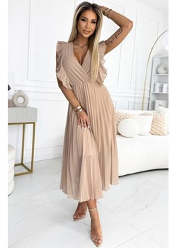 Numoco 315-6 EMILY plisowana sukienka z falbankami na ramionach i dekoltem ze sklepu intimiti.pl w kategorii Sukienki - zdjęcie 187878847