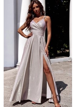 Duet Tifani długa sukienka z połyskiem lux szampański złoty ze sklepu intimiti.pl w kategorii Sukienki - zdjęcie 187878849
