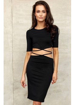 Dopasowany komplet z wiązaniem bluzka i spódnica ze sklepu intimiti.pl w kategorii Komplety i garnitury damskie - zdjęcie 187878879