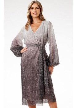 Awama A702 cekinowa sukienka midi ombre srebrna ze sklepu intimiti.pl w kategorii Sukienki - zdjęcie 187878885