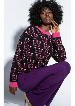 Fobya F1810 sweter w korony czarny ze sklepu intimiti.pl w kategorii Swetry damskie - zdjęcie 187878917