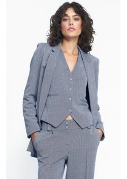Niezapinany żakiet w granatową jodełkę ze sklepu intimiti.pl w kategorii Marynarki damskie - zdjęcie 187879018