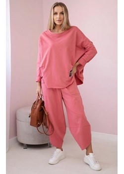 Komplet bawełniany bluza i spodnie malinowy ze sklepu intimiti.pl w kategorii Dresy damskie - zdjęcie 187879587