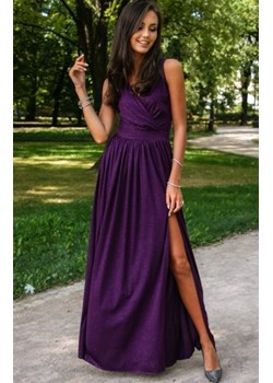 Wieczorowa sukienka z brokatem śliwkowa 224 ze sklepu intimiti.pl w kategorii Sukienki - zdjęcie 187879709