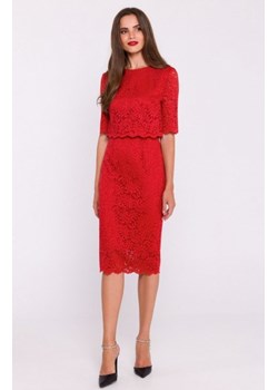Stylove S379 koronkowa sukienka z podwójną górą czerwona ze sklepu intimiti.pl w kategorii Sukienki - zdjęcie 187879857