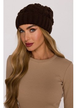 Moe czapka damska splot warkocz brązowa M897 ze sklepu intimiti.pl w kategorii Czapki zimowe damskie - zdjęcie 187880028
