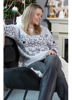 Fobya F1800 sweter w owieczki biały ze sklepu intimiti.pl w kategorii Swetry damskie - zdjęcie 187880225