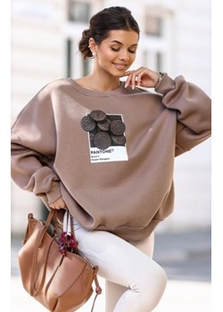 Oversizowa bluza damska Oreo cappucino ze sklepu intimiti.pl w kategorii Bluzy damskie - zdjęcie 187880309
