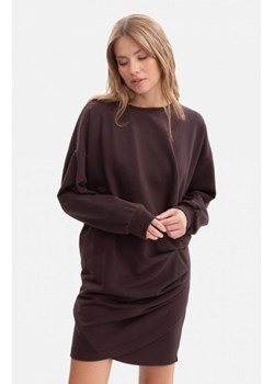 Bewear B298 sukienka dzianinowa z zakładkami brązowa ze sklepu intimiti.pl w kategorii Sukienki - zdjęcie 187880336