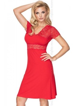 Elegancka koszulka nocna damska czerwona Cameron ze sklepu intimiti.pl w kategorii Koszule nocne - zdjęcie 187880485