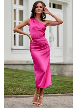 Satynowa sukienka midi na jedno ramię ze sklepu intimiti.pl w kategorii Sukienki - zdjęcie 187880537
