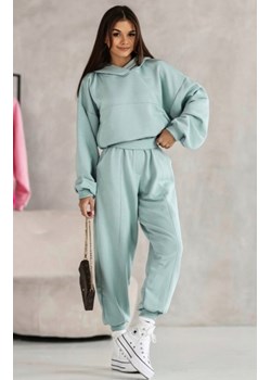 Dwuczęściowy dres damski z kapturem Lara jasnozielony ze sklepu intimiti.pl w kategorii Dresy damskie - zdjęcie 187880636