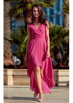 Roco sukienka z asymetrycznym przodem 0294 różowa ze sklepu intimiti.pl w kategorii Sukienki - zdjęcie 187880788