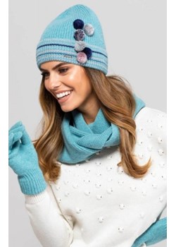 Kamea Kolorado czapka z pomponikami turkusowa ze sklepu intimiti.pl w kategorii Czapki zimowe damskie - zdjęcie 187880885