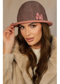 Kamea Dante kapelusz damski zimowy w pepitkę koralowy ze sklepu intimiti.pl w kategorii Kapelusze damskie - zdjęcie 187880959