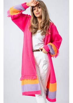 Lori oversizowy kardigan z kapturem neon róż ze sklepu intimiti.pl w kategorii Swetry damskie - zdjęcie 187881226