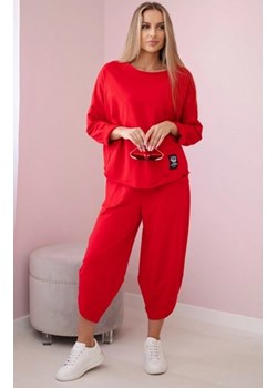 Komplet bawełniany bluza i spodnie czerwony ze sklepu intimiti.pl w kategorii Dresy damskie - zdjęcie 187881265