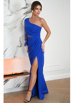 Bicotone asymetryczna maxi sukienka z cekinami chabrowa ze sklepu intimiti.pl w kategorii Sukienki - zdjęcie 187881295