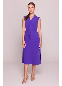 Stylove S410 sukienka z wiązaniem w dekolcie fioletowa ze sklepu intimiti.pl w kategorii Sukienki - zdjęcie 187881386