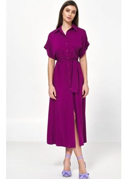 Nife s221 wiskozowa midi sukienka S221 fioletowa ze sklepu intimiti.pl w kategorii Sukienki - zdjęcie 187881627