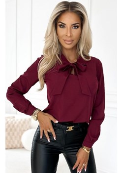 Numoco 140-23 biznesowa bluzka z długim rękawkiem i wiązaniem z przodu ze sklepu intimiti.pl w kategorii Bluzki damskie - zdjęcie 187881719