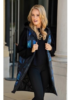 Awama A683 dwustronna kamizelka midi z kapturem ze sklepu intimiti.pl w kategorii Kamizelki damskie - zdjęcie 187881919