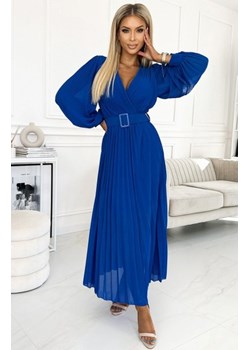 Numoco 414-5 KLARA plisowana sukienka z paskiem i dekoltem ze sklepu intimiti.pl w kategorii Sukienki - zdjęcie 187881945