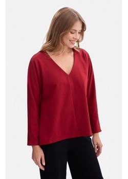 Bewear B304 bluzka dzianinowa z dekoltem V bordowa ze sklepu intimiti.pl w kategorii Bluzki damskie - zdjęcie 187882156