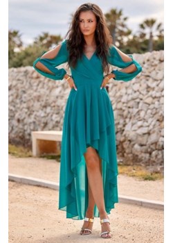 Asymetryczna maxi sukienka szyfonowa jasny zielony ze sklepu intimiti.pl w kategorii Sukienki - zdjęcie 187882247