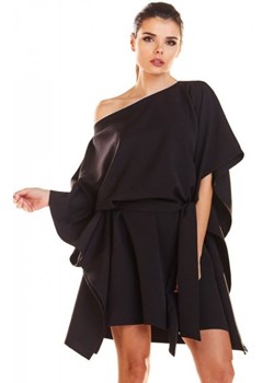 Kimonowa czarna sukienka M196 ze sklepu intimiti.pl w kategorii Sukienki - zdjęcie 187882408