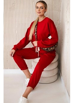 Komplet dresowy bluza i spodnie czerwony ze sklepu intimiti.pl w kategorii Dresy damskie - zdjęcie 187882546