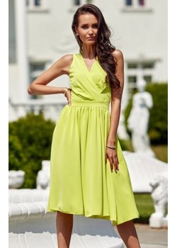 Szyfonowa sukienka midi limonkowa 399 ze sklepu intimiti.pl w kategorii Sukienki - zdjęcie 187882735