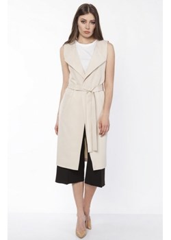 Długa kamizelka beż KM104 ze sklepu intimiti.pl w kategorii Kamizelki damskie - zdjęcie 187882736