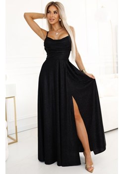 Numoco 589-1 długa sukienka z subtelnym połyskiem i gorsetowym wiązaniem na plecach ze sklepu intimiti.pl w kategorii Sukienki - zdjęcie 187882818