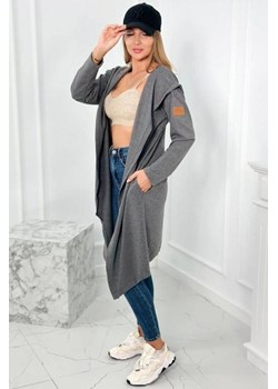 Długa bluza z kapturem grafitowa ze sklepu intimiti.pl w kategorii Bluzy damskie - zdjęcie 187883065